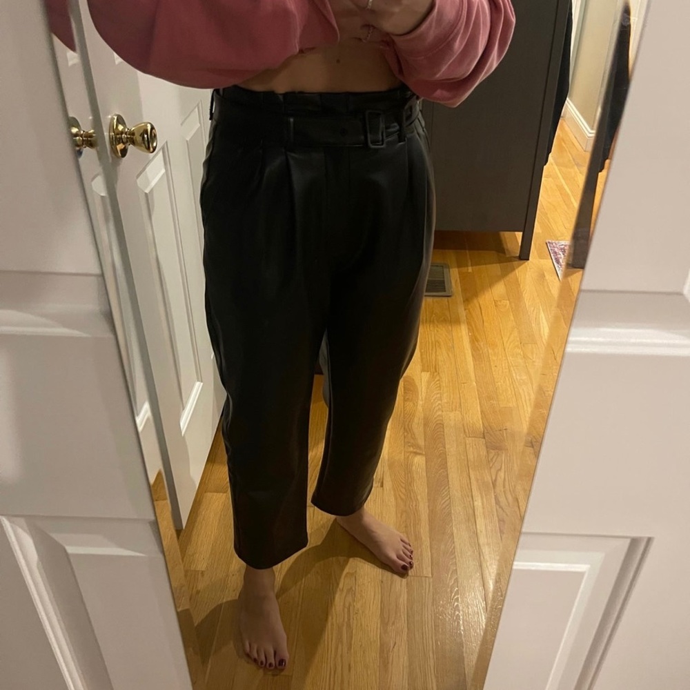 Abercrombie women’s “mom” style black leather pants